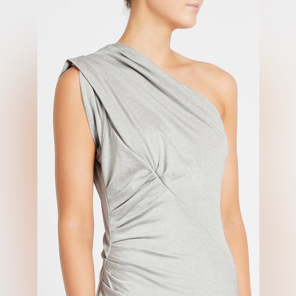 IRO Rouges Gray Asymmetrical Ruched One-Shoulder Dress - Picture 3 of 7